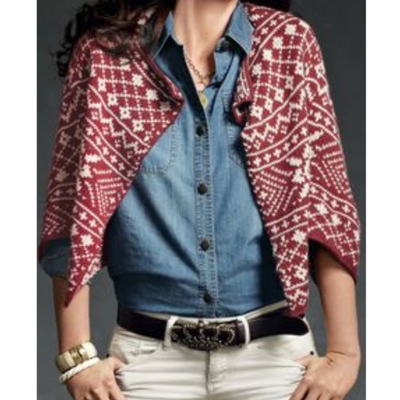 CAbi Fair Isle Wool Shrug Cardigan #971 Size M - Picture 1 of 8